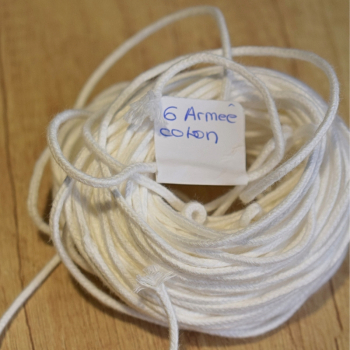 Cotton wick ("armée") 6 for candle